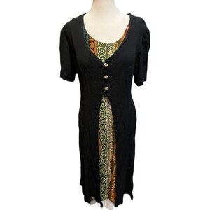 Jamie Brooke Women's Size 20 Maxi Dress Fake 2 Piece Dress Tie Back Short Sleeve